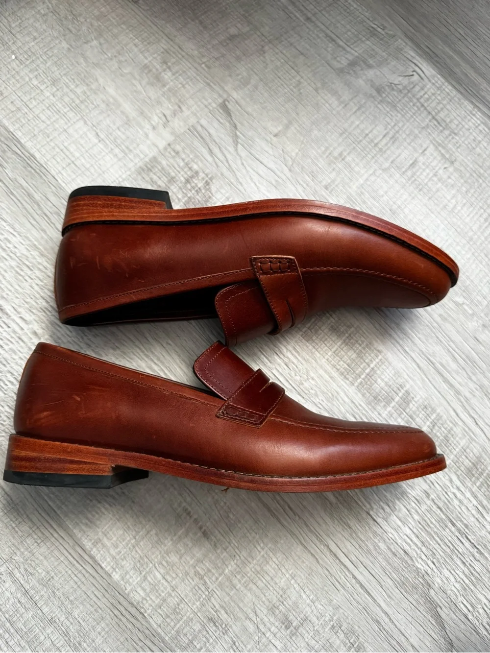 Nisolo Men's Penny Loafers in Chestnut